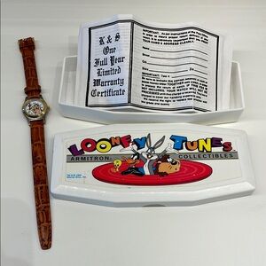 Armitron Looney Tunes Collectible Watch with Brown Strap